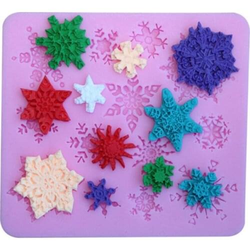 3d Christmas Snowflake DIY Silicone Kitchen Baking Soap Mold For Party Chocolate Fondant Cake Candy Decorating Tools