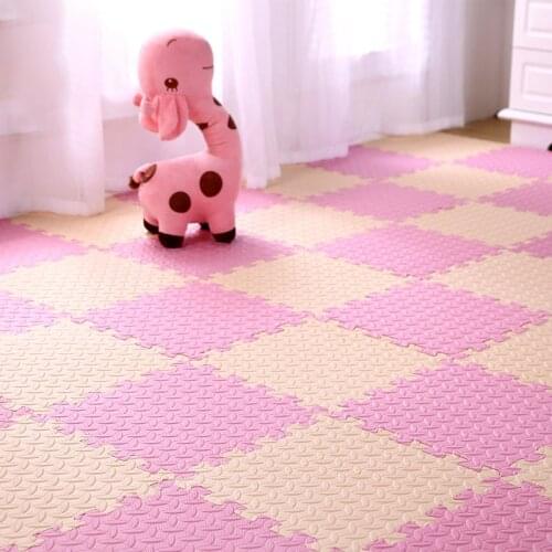 4pcs Childrens Bedroom Climbing Mat Stitching Plastic Floor Mat 30*30*1cm Waterproof Crawling Mat Square Mat