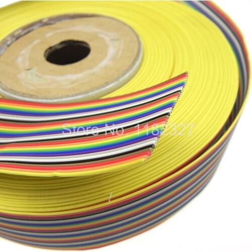 5 meters/lot) 1.0mm pitch 34pin rainbow flat cable for electronic device