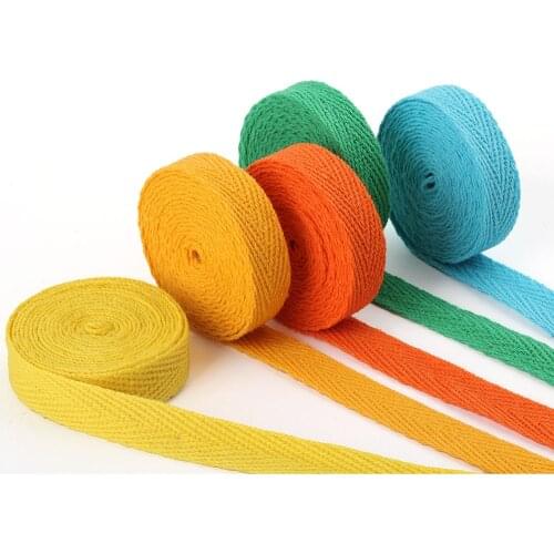 50 Meters/Roll 10mm Cotton Herringbone Twill Webbing Bias Binding Tape For Wrapping Clothes Bags Sewing Tape DIY Craft