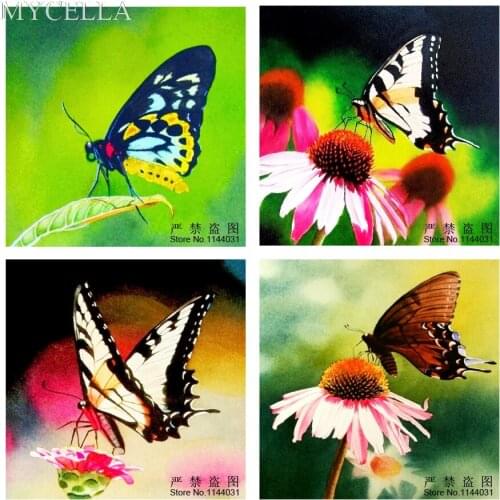 5D DIY Diamond Painting Flowers Butterflies Full Resin Square Diamond Embroidery Cross Stitch Craft Needlework Diamond Mosaic