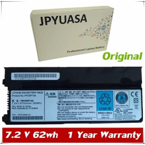 7XINbox 7.2V 62Wh 8700mAh Original FPCBP195 Laptop Battery For Fujitsu LifeBook P8010 P8020 FMVNBP166 FMVNBP165 CP372900-01