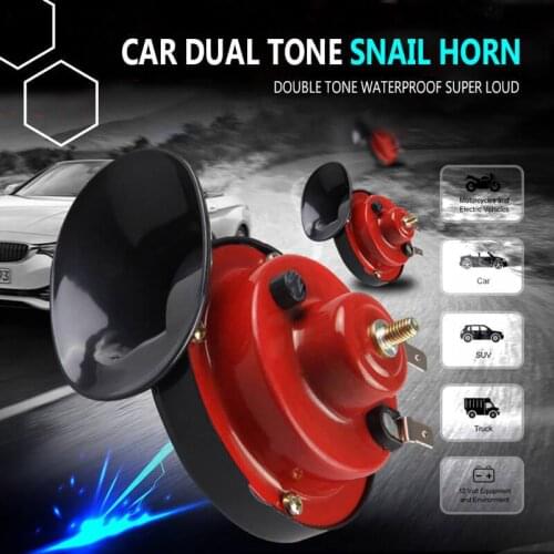 Car Dual Tone Snail Horn Universal 12V Trumpet Super Train Horn for Trucks Vehicle Horn Dual-tone Electric Snail Air Horn Whistl
