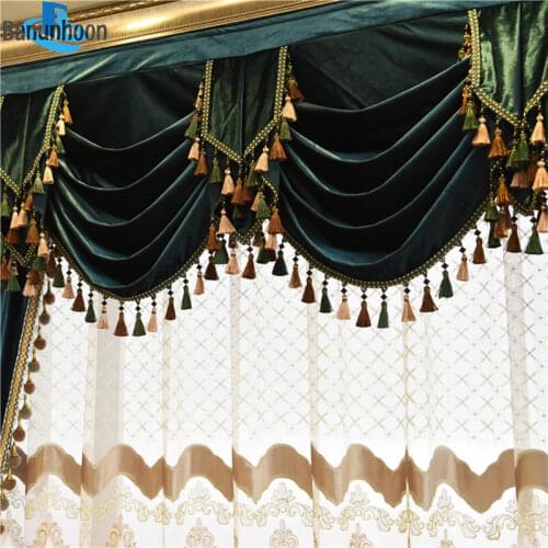 European Italian Velvet Curtains For Living Room Bedroom Luxury Fabric Solid Color Curtain Valance Treatments Custom Drapes