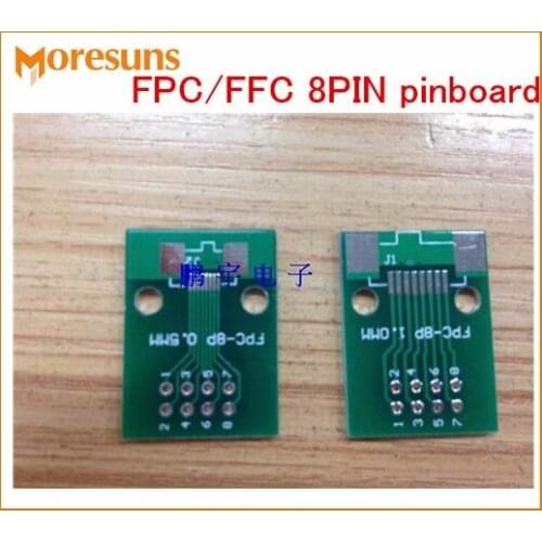 Fast Free Ship 100pcs/lot FPC 8PIN Pinboard FFC turn 2.54mm DIP TFT LCD Socket 1mm 0.5mm Spacing double-sided PCB adapter plate