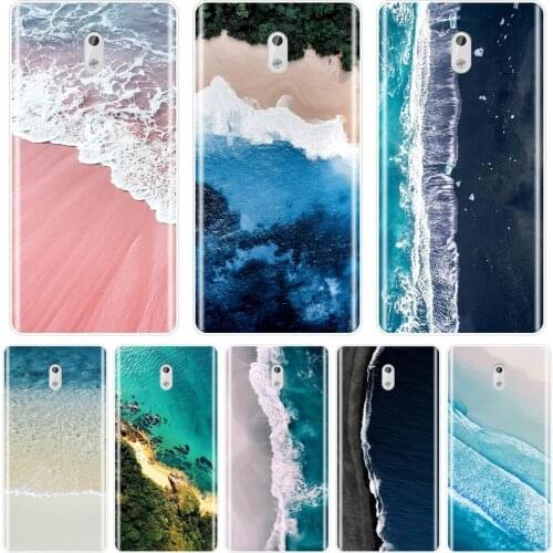 Phone Case For Nokia 1 2 3 5 6 8 Soft Silicone Pink Blue Beach Wave Ocean Travel Sea Aesthetic Back Cover For Nokia X6 7 Plus