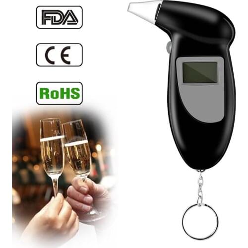 Digital Alcohol Breath Tester Analyzer Detector Test Keychain Breathalizer Breathalyser Device LCD Detektor