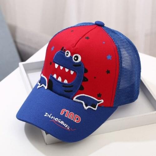 Dinosaur Cartoon Printed Kids Baseball Caps Sun Hats Boys Girls Fashion Embroidered Cap Visor Protection Hat бейсболка женская