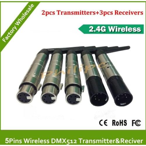 DHL Free Shipping 5Pins 2.4G DMX512 DJ Wireless Transmitter Lighting Control For Stage & City Light