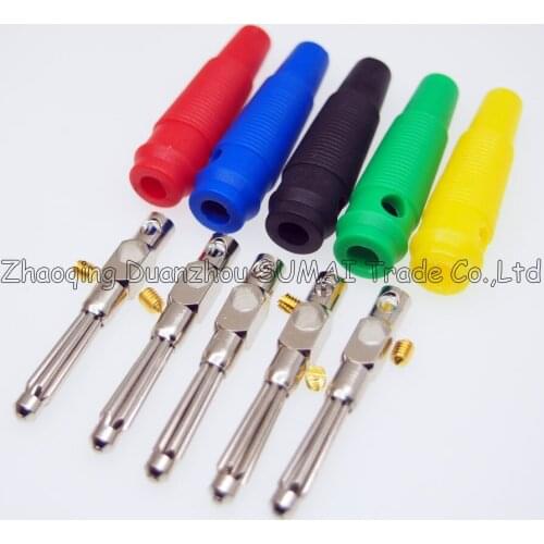 DIY 4mm High-grade Brass 4mm audio banana plug socket 32A 30VAC-60VDC,High elastic superposition plug,Five color