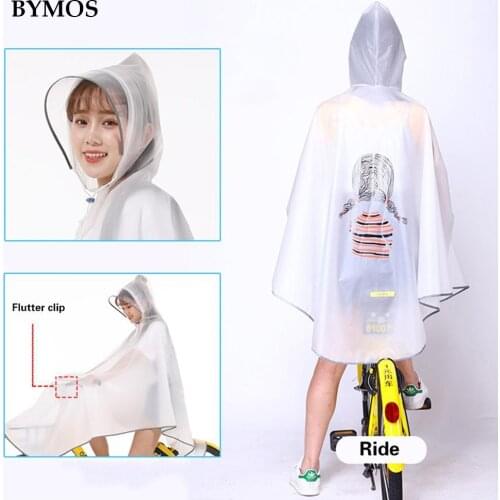 Cycling Bicycle Bike Raincoat Men Women Rain Cape Poncho Hooded Windproof Rain Coat Mobility Scooter Cover Rain Coat