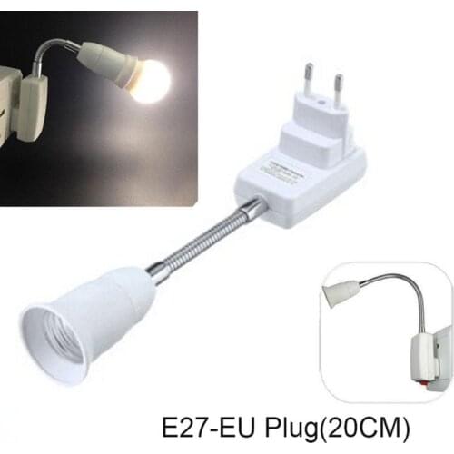 E27 EU Plug Socket Adapter with On/Off Switch Light Lamp Bulb All Direction Extension Adapter Extenders for Home Light Fixtures