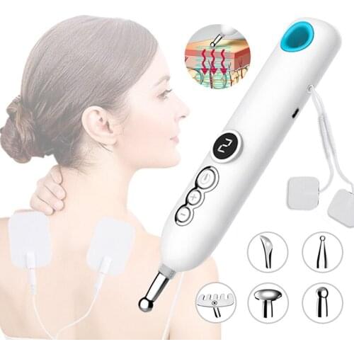 5 in 1 Electric Acupuncture Pen Tens Massage Pen Meridian Energy Therapy Pen Pain Relief Mini Stimulation Massager USB Charging