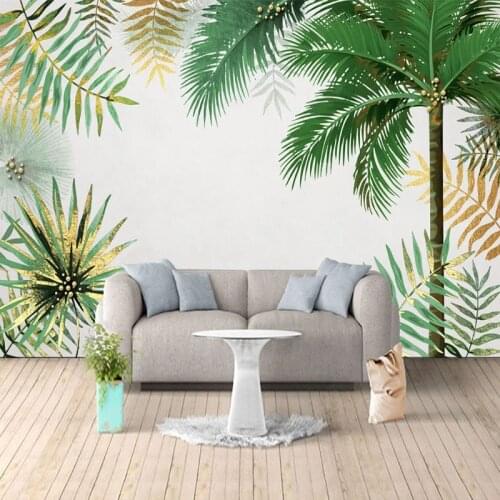 Modern 3D Abstract Green Leaves Photo Wallpaper Living Room TV Sofa Bedroom Home Decor Mural Papel De Parede Art Creative Fresco