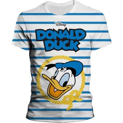 Disney Don Donald Duck Daisy Duck 3D Print Men Women T-Shirt O-Neck Pullover Short Sleeve Casual Sweet Streetwear Loose Tee Tops