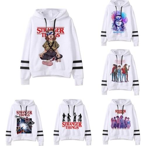 Stranger Things Anime Cosplay Creative Printing Hoodie White Graphic Sweatshirt Men/women Hoodies Casua Harajuku Clothes Hood