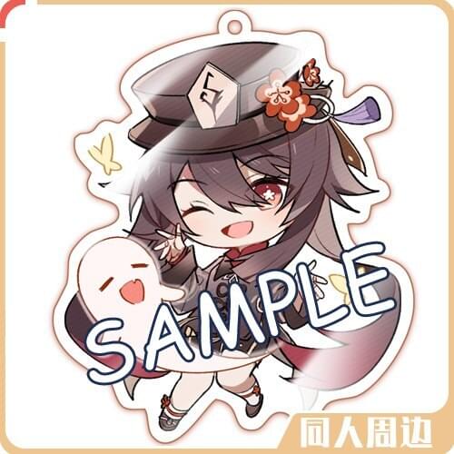 Game Genshin Impact Hu tao Acrylic Keychain Bag Charm Pendant Cute Keyring Cartoon Toy Cosplay Xmas Gift