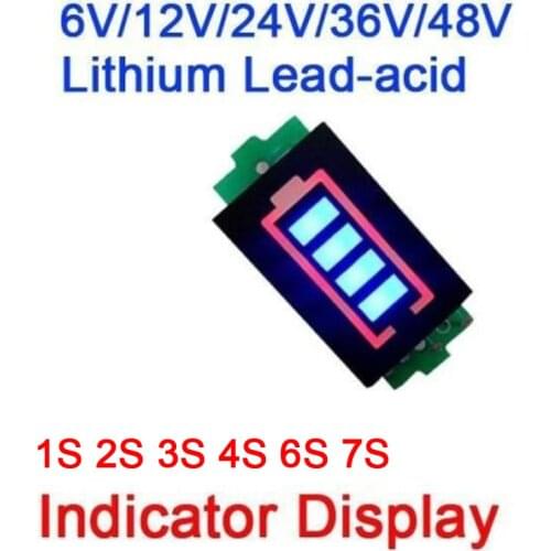 1S 2S 3S 4S 6S 7S Lithium Lead-acid Battery Capacity Indicator Module Meter Tester Display 6V 12V 24V 36V 48V Power Level