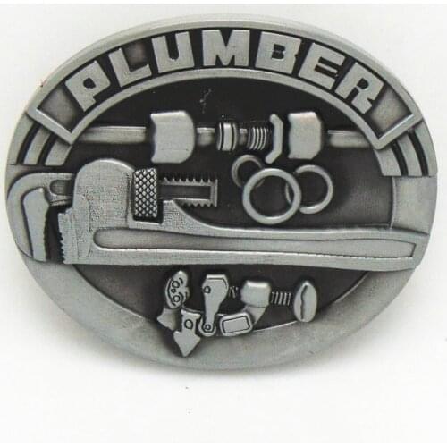 Tool Plumber Belt Buckle Brand Western Belt Buckle Metal With Pewter Finish For Mens Suitable For 4cm Width Belt Drop shipping