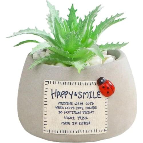 Fake Succulents Bonsai Realistic Everlasting Mini Cement Simulation Potted Plant Home Decoration