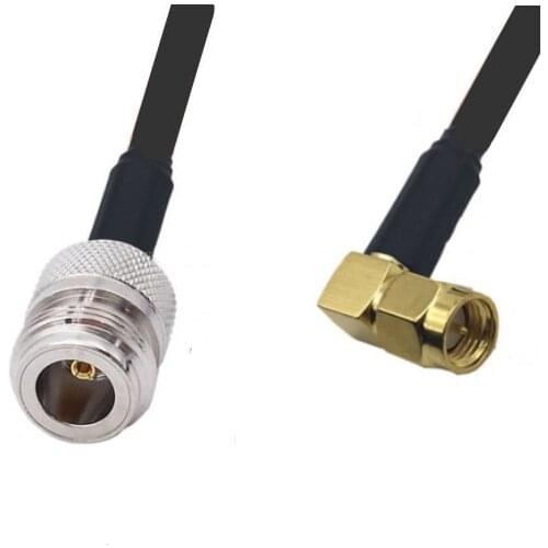 N Female to SMA Male Right Angle Connector Low Loss LMR195 RF Coaxial Extension Jumper Cable