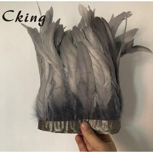 15-20cm 6-8" Pack of 2 meters 100pcs/meter rooster feather fringes coque feather trim wedding home dress decorations lace betl