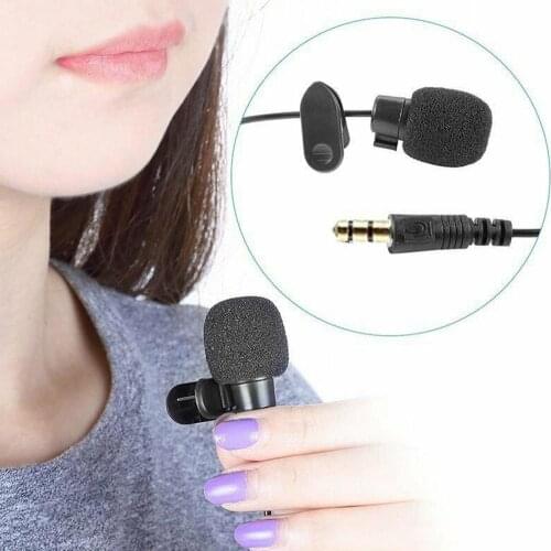 Mini Microphone Clip-on Lavalier 3.5mm Condenser Microphone Studio microfone Phone recorder For Mobile Lapel Voice R2V1