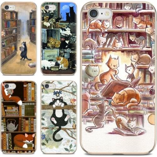 Cats and the library tree Soft TPU Silicone Case For Xiaomi Mi 5X 6X Max Mix 1 2 2S 3 Mi5 Mi5S Mi6 Mi3 Mi4 poco X3 nfc F2 Pro M3
