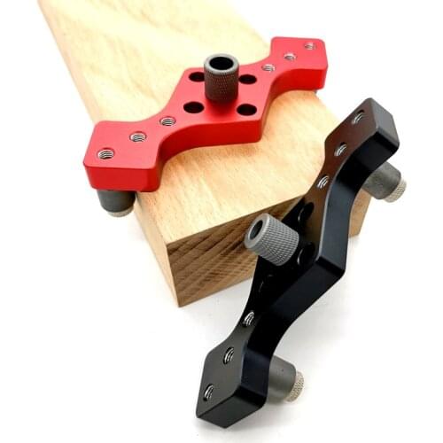Vertical Pocket Hole Jig Woodworking Dowel Drill Guide Self Centering 3-Hole Drill Bit Guide Jig Locator 6/8/10mm Pin Fixture