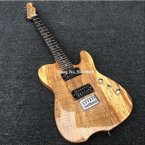 New electric guitar, Alnus cremastogyne body, rotten wood grain veneer, rose wood fingerboard, including freight