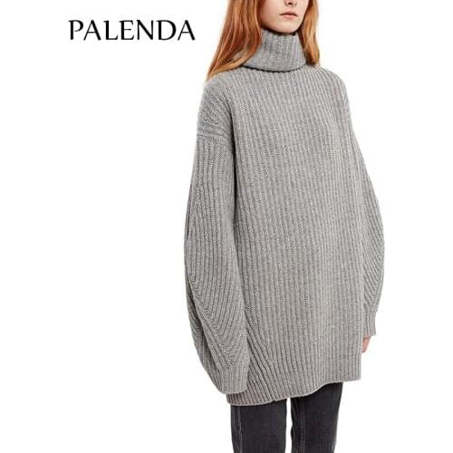 2017 new gray soft warm widd fit turtle neck sweater