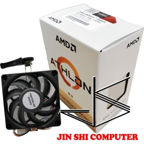 New AMD Athlon 200GE X2 200GE 3.2 GHz Dual-Core Quad-Thread CPU Processor YD200GC6M2OFB Socket AM4 With Cooler Cooling Fan