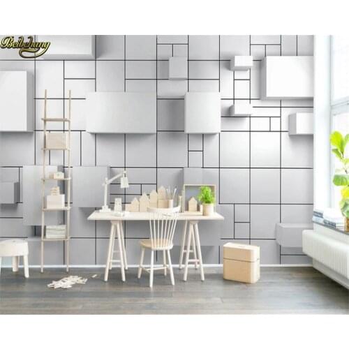 Beibehang papel de parede Custom wallpaper mural 3d stereo white cube geometric brick wall tv background wall papers home decor