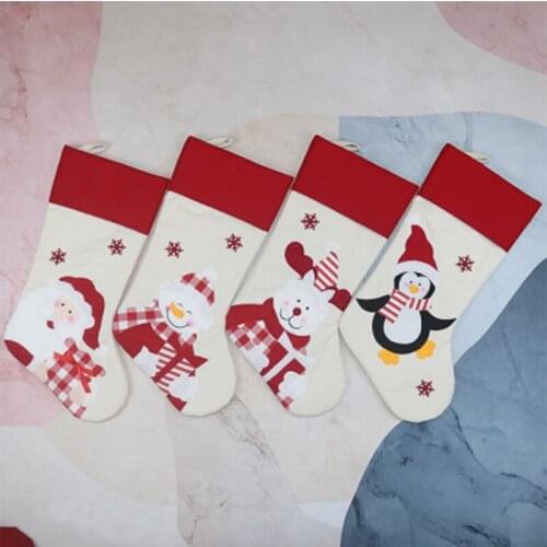 Wholesale Christmas Stockings Hanging Christmas Tree Decoration Ornaments New Year Candy Bag Gift Socks Stocking Xmas For Child