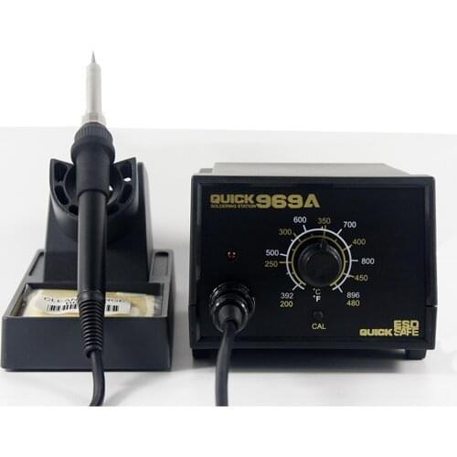 QUICK 969A temperature control soldering station adjustable temperature thermostat electric iron 60W motherboard