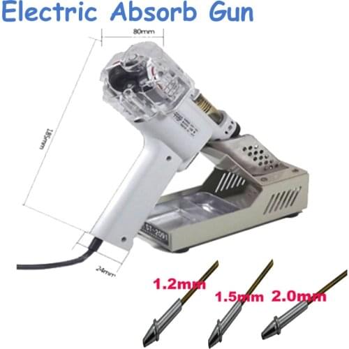 110V/220V Desoldering Gun 1.2mm /1.5mm / 2mm Nozzle Electric Vacuum Double Pump Solder Sucker Desoldering Iron Machine S-998P