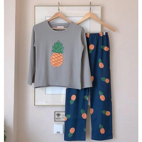 Autumn Winter Pajama Set Women Two-pieces Long Sleeve Round Neck Pajamas Sets Girls Sleepwear Clothes New