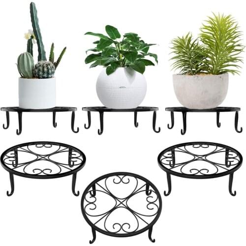 Potted Plant Stand,[3-pack] Heart Shape Indoor Iron Flowerpot Holder Rustproof Durable Metal Garden Container Outdoor Decorative