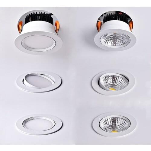 Dimmable Recessed LED Downlights 5W 7W 9W 12W 15W 20W 30W COB LED Ceiling Spot Lights 110-240V LED Ceiling Lamps Indoor Lighting