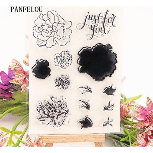 PANFELOU Flower sketch Transparent Silicone Rubber Clear Stamps cartoon for Scrapbooking/DIY Easter wedding album