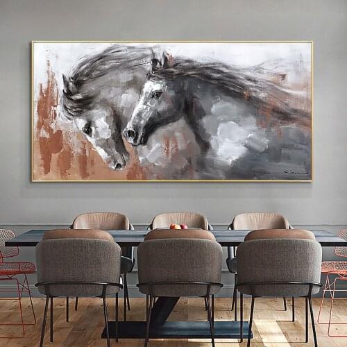 Hand Painted Abstract Horse Painting Handmade Oil painting On Canvas Running Horses Wall Art Animals Acrylic Painting Home Decor