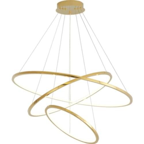 Modern New Arrival Classical Circle Ring Led Nordic Pendant Light Creativity White Black Silver Gold Frame Home Lighting bedroom