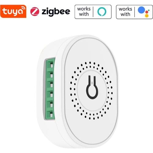 Tuya ZigBee Intelligent Light Switch Module Mini Home Automation DIY Breaker 2 Way Timing Control Voice Control Switch