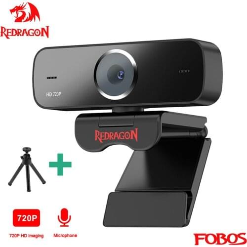 REDRAGON Fobos USB HD Webcam Built-in Microphone 1280 X 720P 30fps Web Cam Camera for Desktop Computer Laptops PC Game GW600