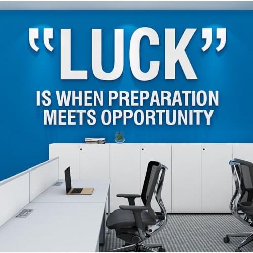WS170 Creative luck English letter sticker company corporate culture wall office wall 3d stereo wall sticker decoration