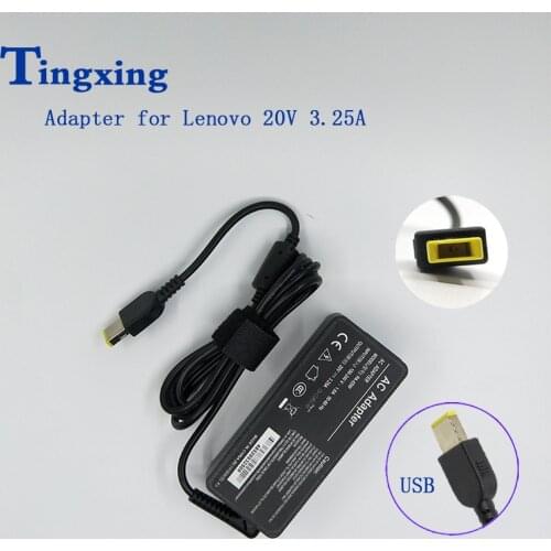 20V 3.25A 65W USB AC laptop power adapter charger for Lenovo Thinkpad X1 Carbon Lenovo G400 G500 G505 G405 YOGA 13
