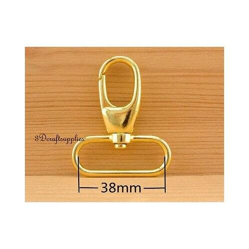 Lobster Clasps Clips Claw purse hooks Swivel snap hook gold 38mm 6pcs AB41