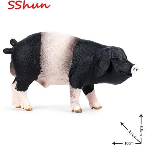 10*3.5*5.5cm Simulation Poultry Animal Children Toy Model Farm Swabian Hall Pig Boar Model Solid Static Decoration