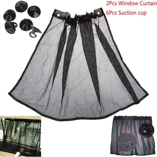 2pcs Adjustable Foldable Car Styling Car Sun Shade Window SunShade Drape Visor Valance Curtain Windshield Sunshade