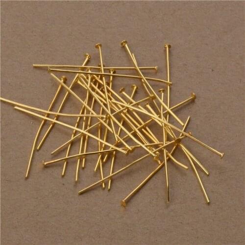 200pcs 40mm 50mm Flat Head Pins Silver Gold Brass Copper Tone Supplies For Jewelry Making Diy Accessories Wholesale